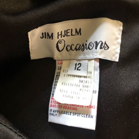 Jim Helm Occassion Formal Black Gown One Shoulder size 12 Vintage Fits like 4 - Picture 3 of 12